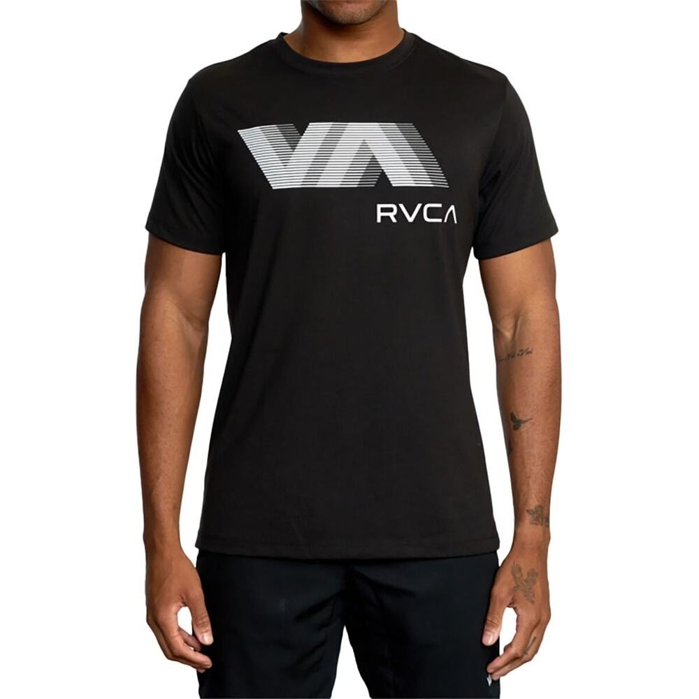 RVCA Men's Small Black VA Blur Sport Tee Short Sleeve T Shirt Athleisure R2-12
